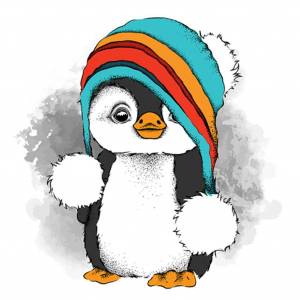 Раскраска новогодний пингвин #38 #420843