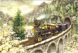 Раскраска новогодний поезд #2 #420846