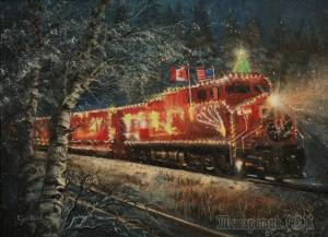Раскраска новогодний поезд #5 #420849
