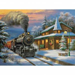 Раскраска новогодний поезд #7 #420851