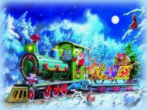 Раскраска новогодний поезд #8 #420852