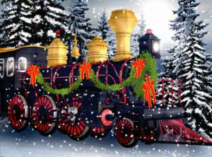 Раскраска новогодний поезд #14 #420858