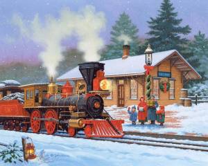 Раскраска новогодний поезд #23 #420867