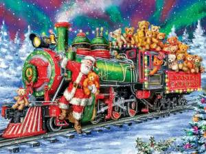 Раскраска новогодний поезд #38 #420882
