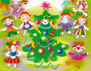 Раскраска новогодний праздник в детском саду #18 #420937
