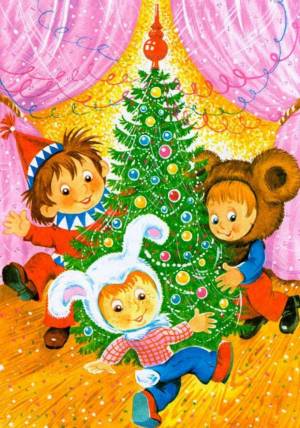 Раскраска новогодний праздник в детском саду #39 #420958