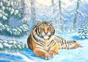 Раскраска новогодний тигр #3 #421113