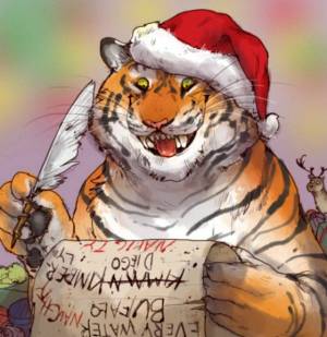 Раскраска новогодний тигр #15 #421125