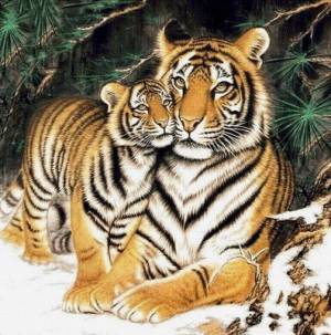 Раскраска новогодний тигр #30 #421140
