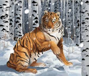 Раскраска новогодний тигр #37 #421147
