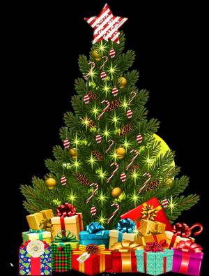 Раскраска новогодняя елка с подарками #20 #421285