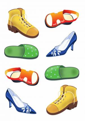 Раскраска обувь для дошкольников #25 #424833