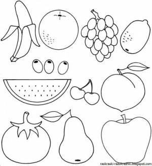 Раскраска овощи и фрукты для детей 5 6 лет #32 #425352