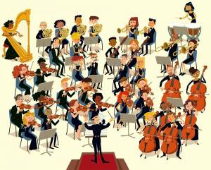Раскраска оркестр симфонический #34 #428688