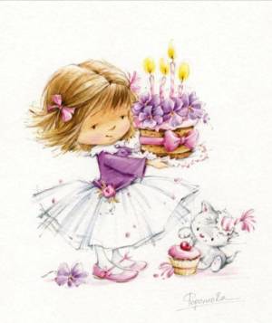 Раскраска открытка девочке с днем рождения #19 #430429