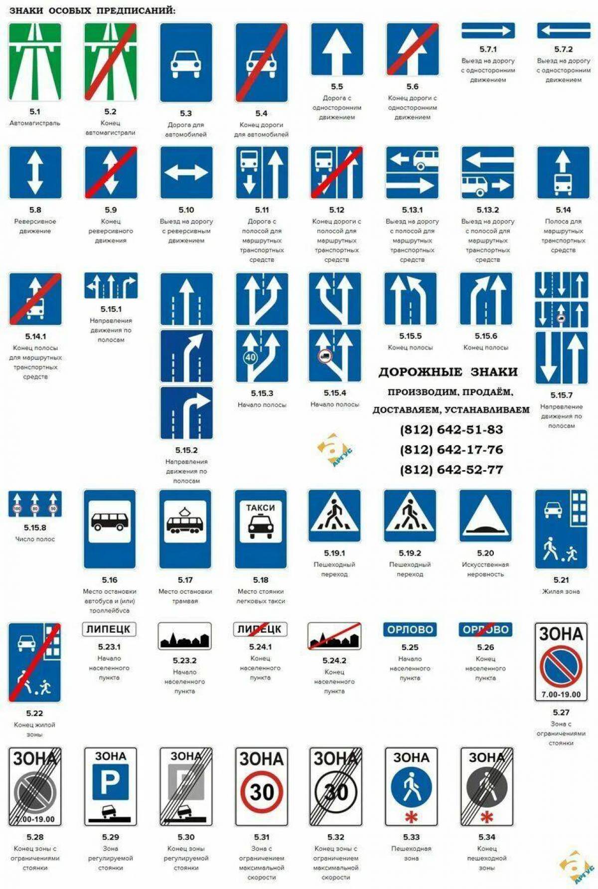 Знаки особых предписаний дорожного движения картинки с названиями