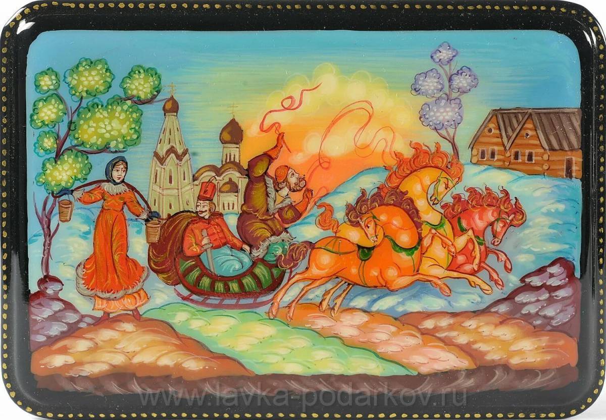 Палех рисовать. Палех для детей. Палехская роспись. Палехская миниатюра.