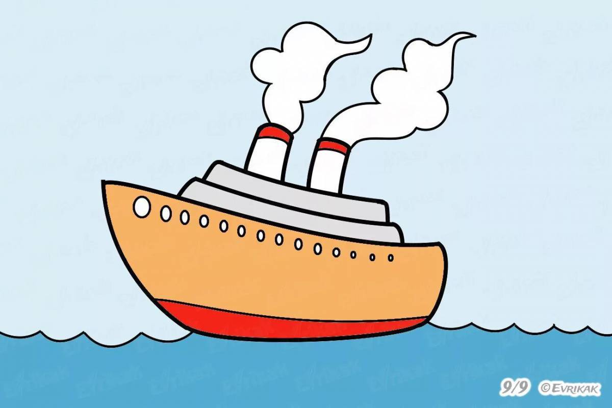 Рисование парохода. Пароход рисунок для детей. Корабль рисунок для детей. Кораблик рисунок для детей. Изображение корабля для детей.