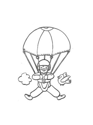 Раскраска парашютист для детей #20 #433246
