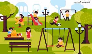 Раскраска парк для детей #8 #433488
