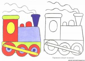 Раскраска паровозик для детей 2 3 лет #6 #433813