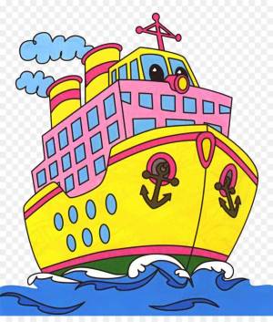 Раскраска пароход для детей #17 #434101