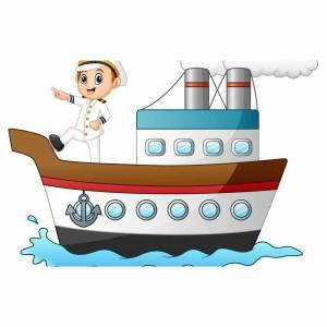 Раскраска пароход для детей #19 #434103