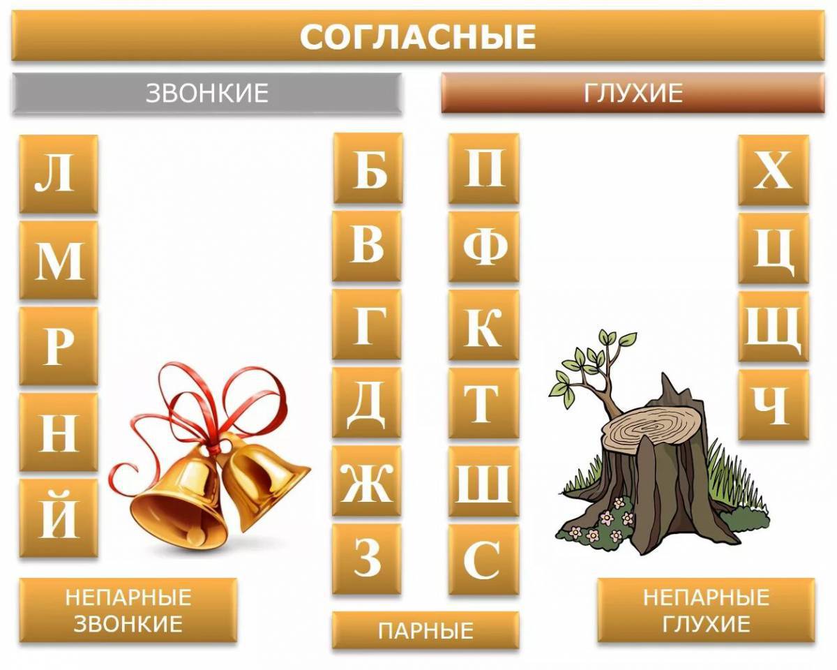 Картинки согласные звонкие и глухие согласные