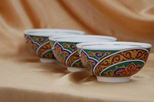 Раскраска пиала для детей с казахским орнаментом #14 #438613