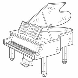 Раскраска пианино для детей #20 #438648