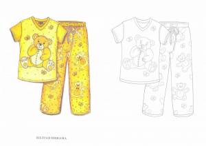 Раскраска пижама для детей #14 #438786