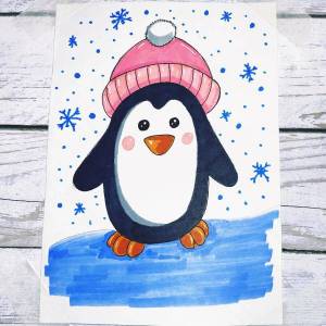 Раскраска пингвин для детей 4 5 лет #13 #439611