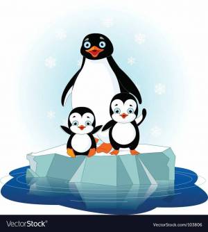 Раскраска пингвин на льдине для детей #3 #439755