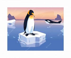 Раскраска пингвин на льдине для детей #4 #439756