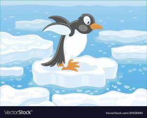 Раскраска пингвин на льдине для детей #6 #439758