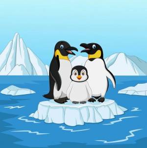 Раскраска пингвин на льдине для детей #12 #439764
