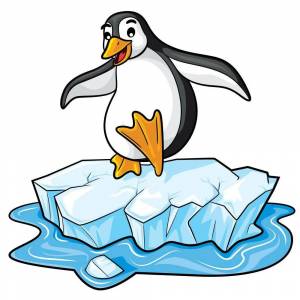 Раскраска пингвин на льдине для детей #18 #439770