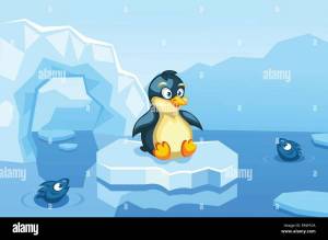 Раскраска пингвин на льдине для детей #21 #439773