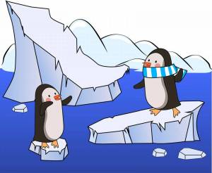 Раскраска пингвин на льдине для детей #22 #439774