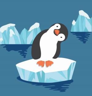 Раскраска пингвин на льдине для детей #27 #439779