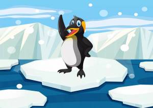 Раскраска пингвин на льдине для детей #30 #439782