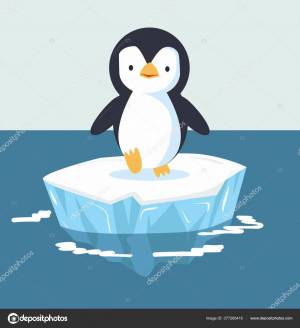 Раскраска пингвин на льдине для детей #36 #439788