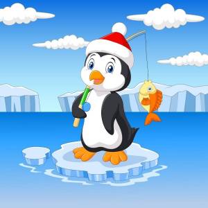 Раскраска пингвин на льдине для детей #38 #439790