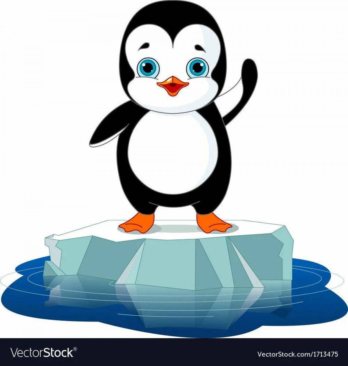 Пингвин на льдине для детей #1