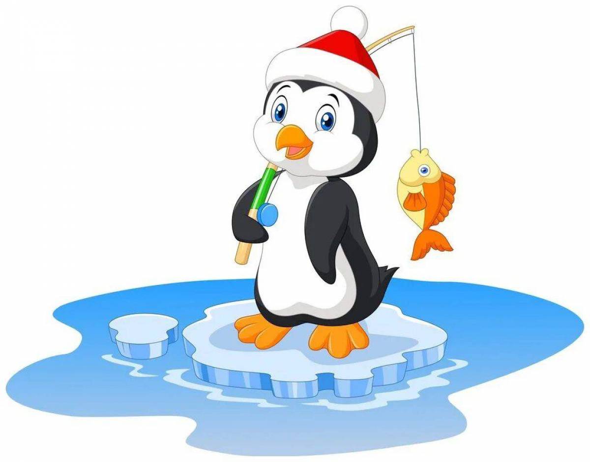 Пингвин на льдине для детей #5