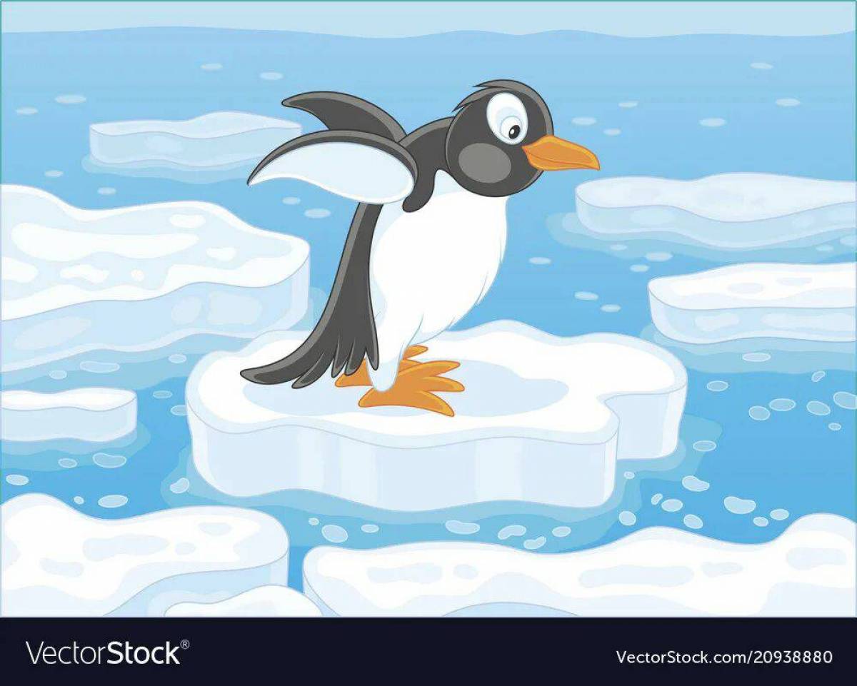 Пингвин на льдине для детей #6