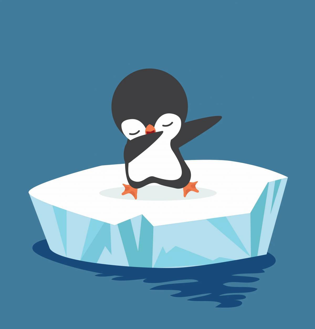 Пингвин на льдине для детей #7