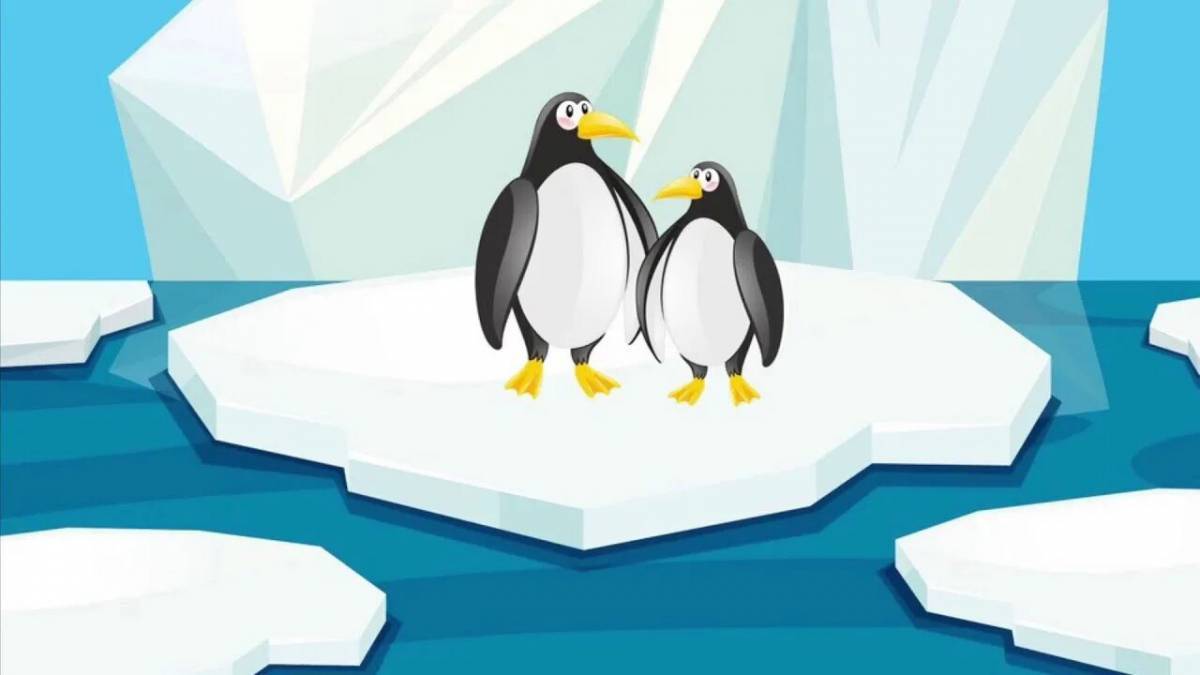 Пингвин на льдине для детей #16