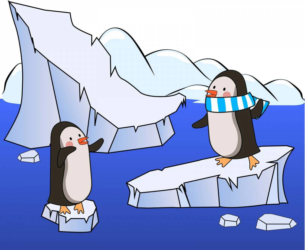 Пингвин на льдине для детей #22