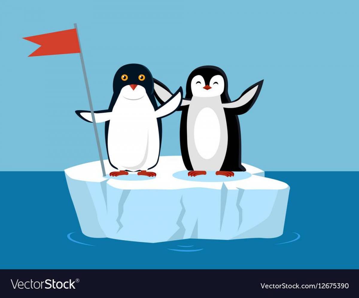 Пингвин на льдине для детей #26